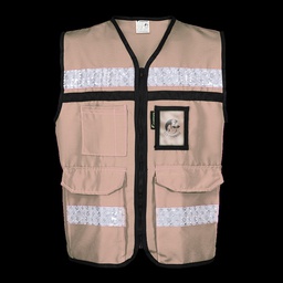 [ECO-2050BGCR2XG] CHALECO BEIGE CERRADO  TIPO RESCATISTA LIGERO CLASE II TALLA 2XG