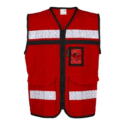 [ECO-2050RCRMD] CHALECO ROJO CERRADO  TIPO RESCATISTA LIGERO CLASE II TALLA MD