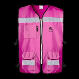 [ECO-3040ROCRCH] CHALECO RESCATISTA ABIERTO ROSA ALGODON/POLIESTER CON REFLEJANTE TALLA CH