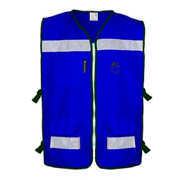 [ECO-3040AZRCRMD] CHALECO RESCATISTA ABIERTO AZUL REY ALGODON/POLIESTER CON REFLEJANTE TALLA MD