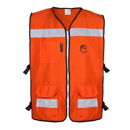 [ECO-3040ANCRXG] CHALECO RESCATISTA ABIERTO ANARANJADO ALGODON/POLIESTER CON REFLEJANTE TALLA XG