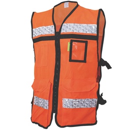 [ECO-2049ANCRMD] CHALECO BRIGADISTA HIBRIDO ECOFRIENDLY TIPO JERSEY ANARANJADO TALLA MD