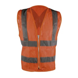 [ECO-1139ANCR] CHALECO ANARANJADO HV, TEJIDO TRICOT. CON REFLEJANTE, UNITALLA