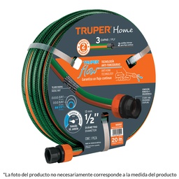 [102546] Manguera 1/2' reforzada 3 capas 25 m conexiones plasticas