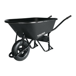 [11777] Carretilla concha plastica 6 ft3 Neumatica, bastidor tubular