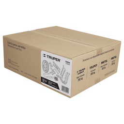 [11864] Caja c/llanta hule solido y accesorios p/carretilla Truper
