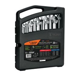 [13691] Jgo 20 llaves combinadas extralargas pulidas std y mm,Expert