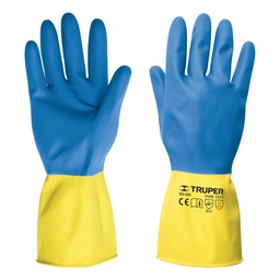 [15268] Guantes de latex reforzados para limpieza, medianos, Truper
