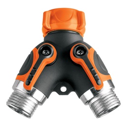[102248] Conector 'Y' 3/4' metalico con recubrimiento para manguera