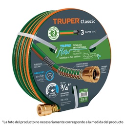 [16030] Manguera 1/2' reforzada 3 capas 10 m conexiones de metal