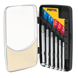 [21382] Juego con 6 desarmadores de precision mango metalico, Pretul