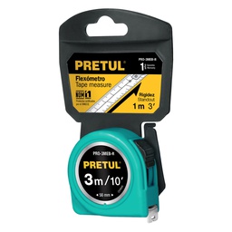 [21611] Flexometro verde 3 m cinta 13 mm, en tarjeta, Pretul