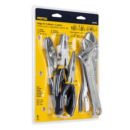 [22971] Juego de 4 pinzas y 1 llave ajustable, Pretul