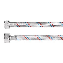 [26022] Manguera p/WC, aluminio, 1/2' x 7/8', 35 cm, Foset Basic