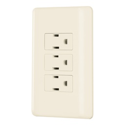 [26636] Placa armada 3 contactos aterrizados, marfil, Volteck