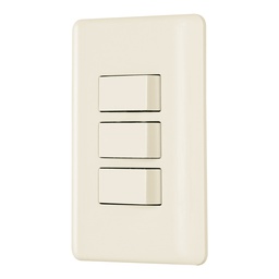 [26638] Placa armada 3 interruptores, marfil, Volteck
