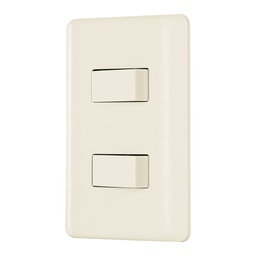 [26640] Placa armada, 2 interruptores, marfil, Volteck