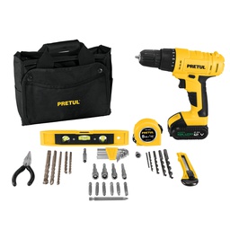 [27097] Kit taladro inalambrico 3/8', 12 V, y accesorios en maleta