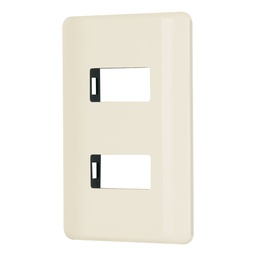 [27232] Placa 2 modulos, marfil, linea Volteck Basic