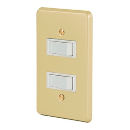 [46389] Placa armada 2 interruptores sencillos, linea Economica