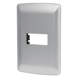 [46397] Placa 1 modulo de ABS, linea italiana, color plata, Volteck