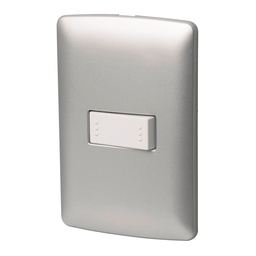 [46478] Placa armada 1 interruptor escalera plata, linea Italiana