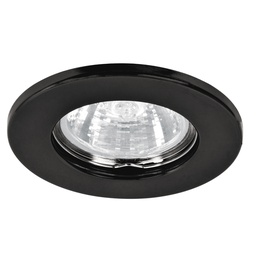 [46613] Luminario redondo negro spot fijo, lampara no incluida