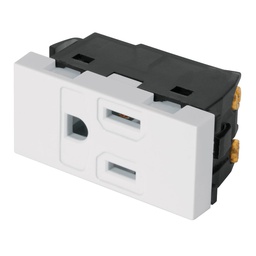 [47051] Contacto aterrizado, 1 modulo, linea Española, color blanco