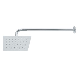 [47738] Regadera cuadrada 8', acero inox, con brazo, cromo, Tubig