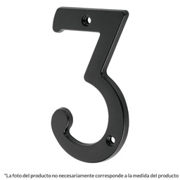 [47862] Numero 9 de laton solido 4', negro,  Hermex