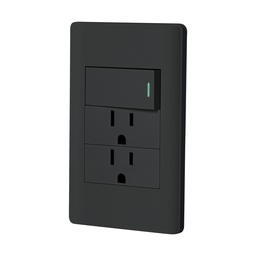 [47901] Placa armada negra interruptor y 2 contactos 1 mod, Lisboa