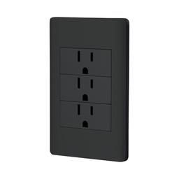 [47903] Placa armada negra 3 contactos 1 modulo, Lisboa, Volteck