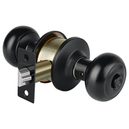 [47913] Cerradura pomo, negro, oval, recamara, Hermex