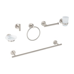 [47974] Juego de 6 accesorios para baño acabado satin, Foset Tubig