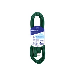 [48014] Extension electrica domestica 4 m verde con clavija plana