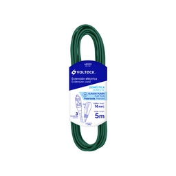 [48020] Extension electrica domestica 5 m verde con clavija plana