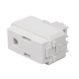 [48131] Contacto sencillo, 2 polos + tierra, linea Italiana, blanco