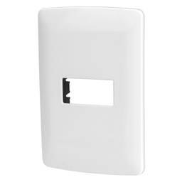 [48134] Placa 1 modulo de ABS, linea Italiana, color blanco, Volteck