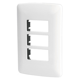[48136] Placa 3 modulos de ABS, linea Italiana, color blanco