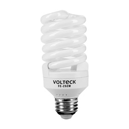 [48507] Lampara espiral mini T2 25 W luz calida en blister, Volteck