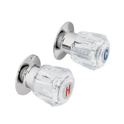 [49242] Juego de 2 manerales acrilico trans. para regadera, Basic