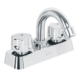 [49282] Mezcladora plastica 4' para lavabo, cuello curvo, hex Basic