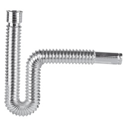 [49507] Cespol flexible, polietileno cromo, para lavabo y fregadero