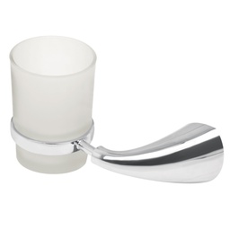 [49632] Portavaso cepillero metalico con vaso de vidrio, Foset Aero