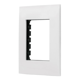 [48305] Placa 3 modulos de ABS, linea Oslo, color blanco, Volteck