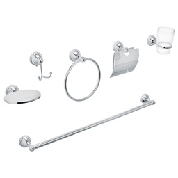 [48340] Juego de 6 acc. p/baño cromo chapeton redondo chico, Aqua