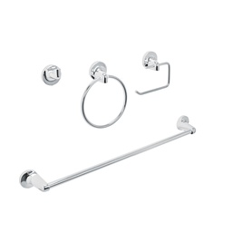 [49164] Juego de 4 accesorios para baño metalicos, Foset Aqua