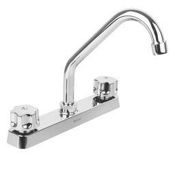 [49289] Mezcladora plastica 8' p/fregadero, cuello corto, hex Basic