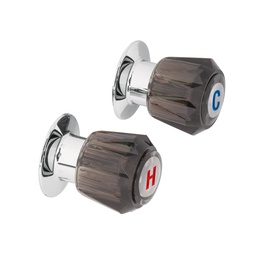 [49463] Juego de 2 manerales acrilico humo para regadera, Basic