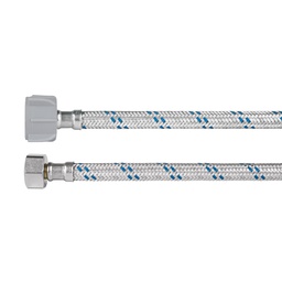 [49511] Manguera p/WC, aluminio, 1/2' x 7/8' tuerca plastica, 35 cm